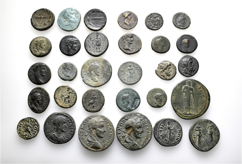 A lot containing 30 bronze coins. Including: Greek and Roman Provincial coins fr...