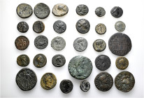 A lot containing 30 bronze coins. Including: Greek and Roman Provincial coins from Apameia, Dionysopolis, Dorylaion and Eukarpeia. Fine to very fine. ...