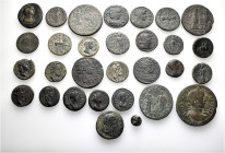 A lot containing 30 bronze coins. Including: Greek and Roman Provincial coins from Hierapolis, Hieropolis, Hydreia, Hyrgaleis, Iulia, Keretapa and Kib...