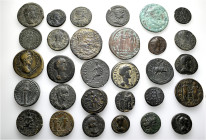 A lot containing 30 bronze coins. Including: Greek and Roman Provincial coins from Laodikeia, Lysias, Metropolis, Midaion, Nakoleia, Okokleia, Otros, ...