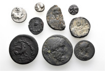 A lot containing 3 silver and 4 bronze coins and 2 lead seals. Including: Greek, Roman Provincial and Byzantinel. About very fine to good very fine. L...