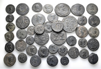 A lot containing 43 bronze coins. Including: Roman Provincial. Fine to very fine, mostly repatinated. LOT SOLD AS IS, NO RETURNS. 43 coins in lot.

...
