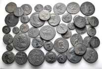 A lot containing 45 bronze coins. Including: Roman Provincial. Fine to very fine, mostly repatinated. LOT SOLD AS IS, NO RETURNS. 45 coins in lot.

...