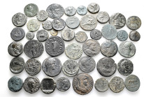 A lot containing 47 bronze coins. Including: Greek and Roman Provincial. Fine to very fine. LOT SOLD AS IS, NO RETURNS. 47 coins in lot.


From a E...