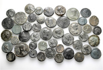A lot containing 46 bronze coins. All: Roman Provincial. Fine to very fine. LOT SOLD AS IS, NO RETURNS. 46 coins in lot.


From a European collecti...