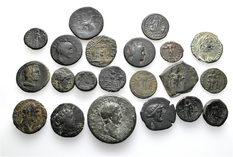 A lot containing 21 bronze coins. Including: Mainly Greek, Roman and Byzantine. ...