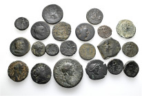 A lot containing 21 bronze coins. Including: Mainly Greek, Roman and Byzantine. Fine to very fine. LOT SOLD AS IS, NO RETURNS. 21 coins in lot.


F...