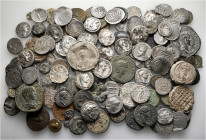 A lot containing 120 silver and bronze coins. Including: Greek, Roman Provincial, Roman Imperial, Byzantine and Islamic. Fine to very fine. LOT SOLD A...
