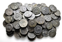 A lot containing 91 bronze coins. All: Roman Provincial. Fine to very fine. LOT SOLD AS IS, NO RETURNS. 91 coins in lot.


From a European collecti...