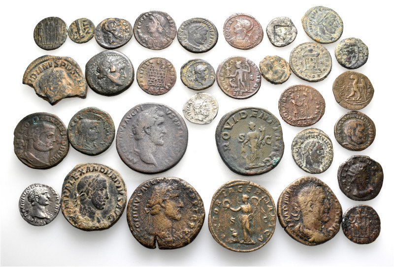 A lot containing 3 silver and 29 bronze coins. Including: Greek, Roman Provincia...