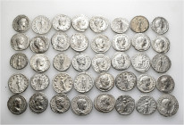 A lot containing 40 silver coins. All: Roman. Very fine to good very fine. LOT SOLD AS IS, NO RETURNS. 35 coins in lot.


From a European collectio...
