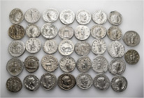 A lot containing 37 silver coins. All: Roman Imperial. Antoniniani of the third century. Very fine to about extremely fine. LOT SOLD AS IS, NO RETURNS...