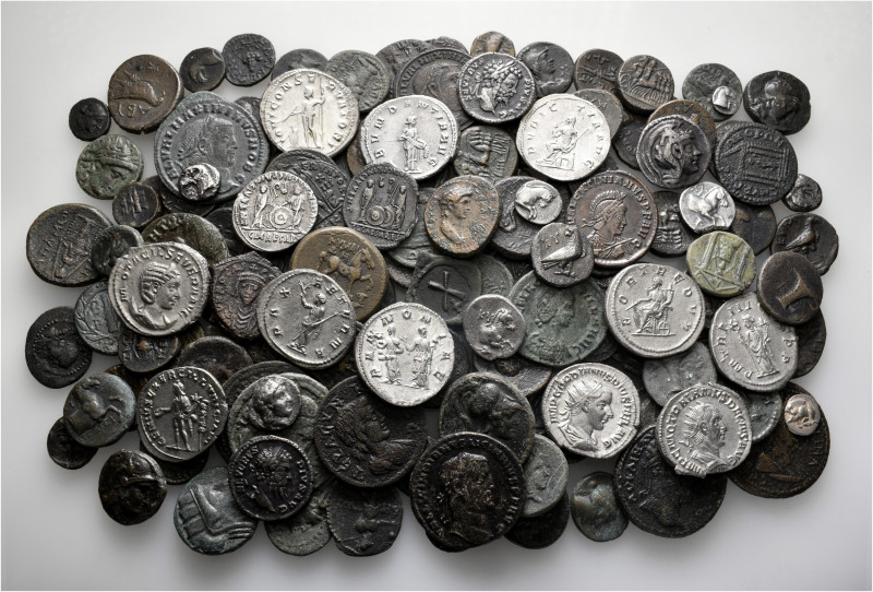 A lot containing 151 silver and bronze coins. Including: Greek and Roman. Very f...