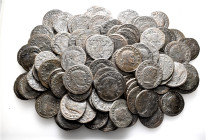 A lot containing 101 bronze coins. All: Roman Imperial. Fine to very fine, harshly cleaned. LOT SOLD AS IS, NO RETURNS. 101 coins in lot.


From a ...