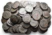 A lot containing 101 bronze coins. All: Roman Imperial. Fine to very fine, harshly cleaned. LOT SOLD AS IS, NO RETURNS. 101 coins in lot.


From a ...