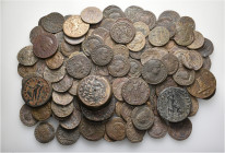 A lot containing 113 bronze coins. Including: Mostly Roman Imperial. Fair to very fine. LOT SOLD AS IS, NO RETURNS. 113 coins in lot.


From a Euro...