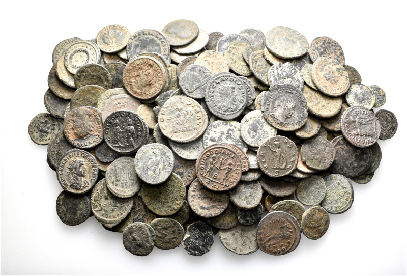 A lot containing 203 bronze coins. Including: Mainly Roman Imperial. Fair to fin...