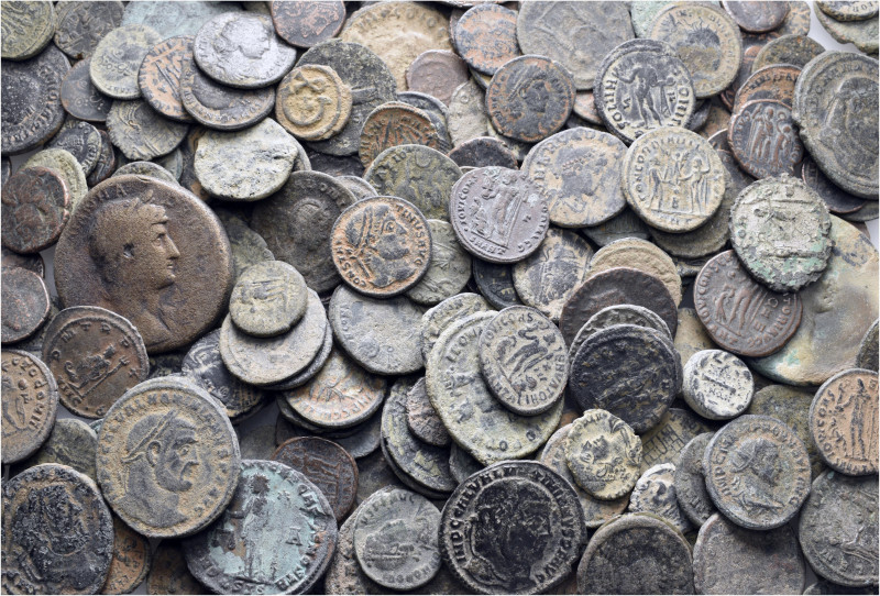 A lot containing 252 bronze coins. Including: Mainly Roman Imperial. Fair to fin...