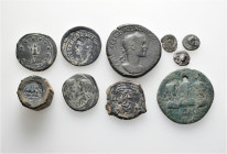 A lot containing 9 silver and bronze coins and 1 weight . Including: Greek, Roman, Byzantine and Islamic. Fair to fine. LOT SOLD AS IS, NO RETURNS. 10...