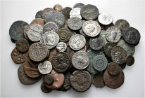 A lot containing 97 silver and bronze coins. Including: Greek, Roman and Byzantine. Fair to very fine. LOT SOLD AS IS, NO RETURNS. 97 coins in lot.
...