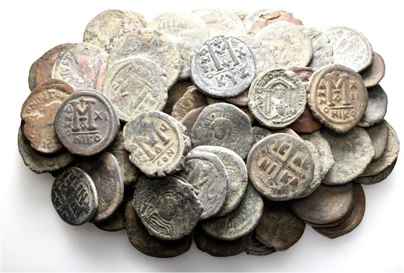 A lot containing 109 bronze coins. All: Byzantine. Fair to fine. LOT SOLD AS IS,...