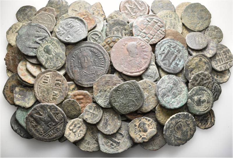 A lot containing 151 bronze coins. Including: Mainly Byzantine. Fair to fine. LO...