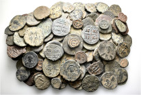 A lot containing 153 bronze coins. Including: Mainly Byzantine. Fair to fine. LOT SOLD AS IS, NO RETURNS. 153 coins in lot.


From a European colle...