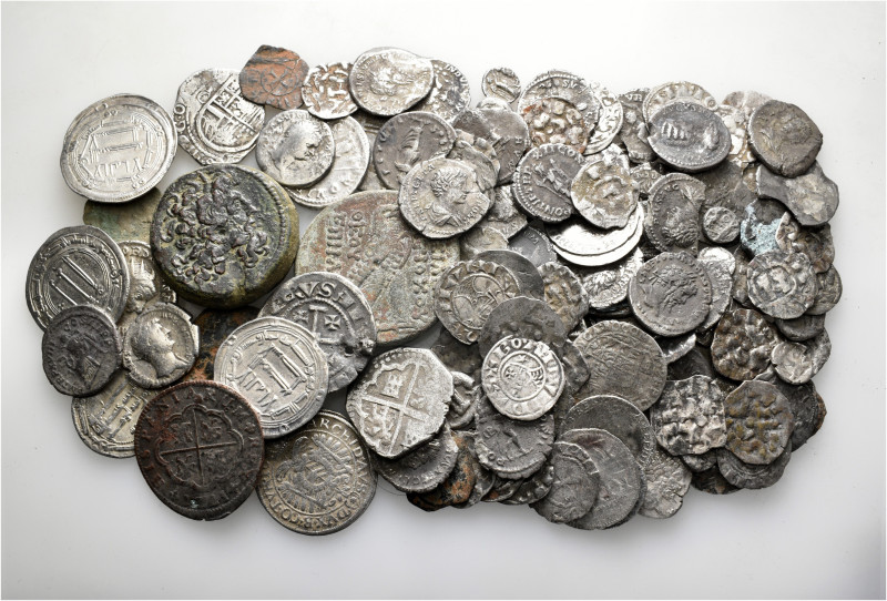 A lot containing 130 silver and bronze coins. Including: Greek, Roman Imperial, ...