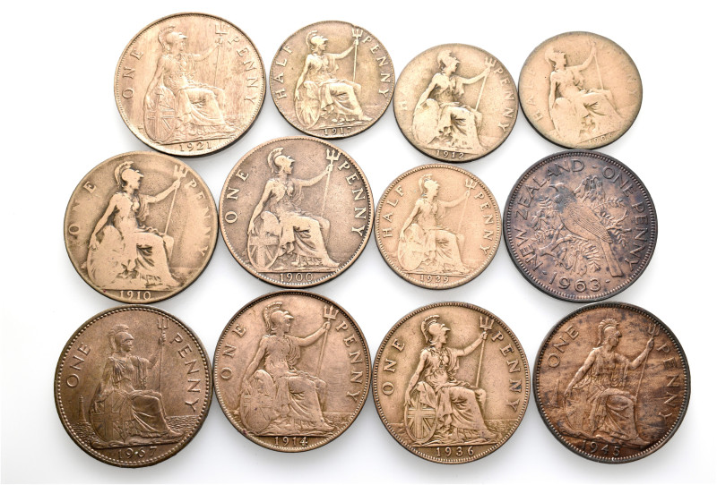 A lot containing 12 bronze coins. All: British. Fine to very fine. LOT SOLD AS I...