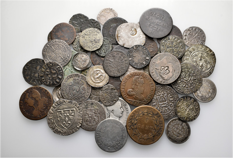 A lot containing 54 silver and bronze oins. All: France. Fine to very fine. LOT ...