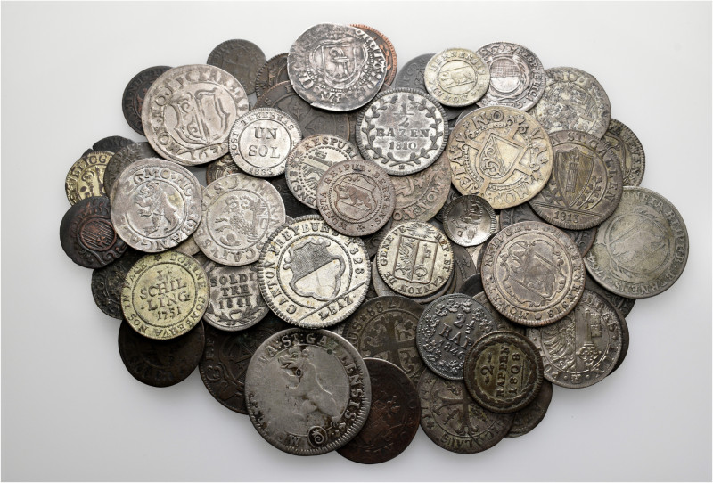 A lot containing 83 silver and bronze coins. All: Switzerland ('Kantonsmünzen')....
