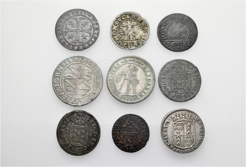 A lot containing 4 silver and 5 bronze coins. Mainly: Switzerland. Fine to very ...