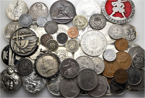 A lot containing 56 silver, bronze and copper-nickel coins and medals. Including: Mostly Canada, Switzerland, USA. Very fine to good extremely fine. L...