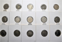 A lot containing 95 copper-nickel or copper coins. All: 5 Rp. Switzerland of 1872, 1873, 1874, 1876, 1880, 1881, 1883, 1884, 1885, 1888, 1889, 1890, 1...