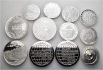 A lot containing 12 silver medals (ca. 266 g). All: Switzerland. Uncirculated. LOT SOLD AS IS, NO RETURNS. 12 medals in lot.