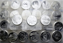A lot containing 27 silver medals (ca. 571 g) in the original plastic holders of Swiss Mint. All: Switzerland. Official 'Gedenkmünzen' 20 Fr. of 2001,...