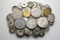 A lot containing 65 silver, bronze and aluminium coins (237 g). Mainly: Thailand. About very fine to good very fine. LOT SOLD AS IS, NO RETURNS. 65 co...