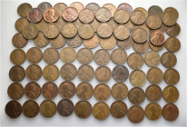A lot containing 87 copper coins. All: United States of America Lincoln Head Cents. A Whitman collection album (No. 9004) of 1909 to 1940 Cents, with ...