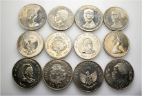A lot containing 12 silver coins (350 g). All: World. About extremely fine to good extremely fine. LOT SOLD AS IS, NO RETURNS. 12 coins in lot.


F...