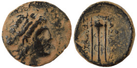 SELEUKID KINGS of SYRIA. Seleukos I Nikator, 312-281 BC. Ae (bronze, 2.67 g, 17 mm), Antioch. Laureate head of Apollo to right. Rev. ΒΑΣΙΛΕΩΣ ΣΕΛΕΥΚΟΥ...