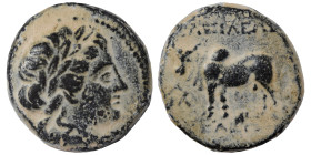 SELEUKID KINGS of SYRIA. Seleukos II Kallinikos, 246-226 BC. Ae (bronze, 3.91 g, 16 mm). Uncertain mint, associated with Antioch. Laureate head of Apo...