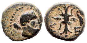 PISIDIA. Selge. 2nd-1st century BC. Ae (bronze, 3.67 g, 14 mm). Laureate bust of Herakles to right, club over left shoulder. Rev. Σ-E-[Λ] Thunderbolt ...