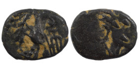 Kings of Elymais, cca. 1st century AD. Ae (bronze, 3.84 g, 18 mm) Bust left, inverted anchor in right field. Rev. Regular pattern of dashes with ancho...