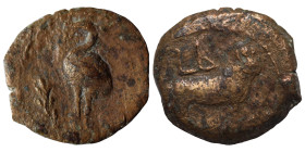 EGYPT. Alexandria. Anonymous. 1st century AD. Dichalkon (bronze, 1.78 g, 15 mm). Dated RY 2 of an uncertain reign. Ibis standing left; branch before. ...