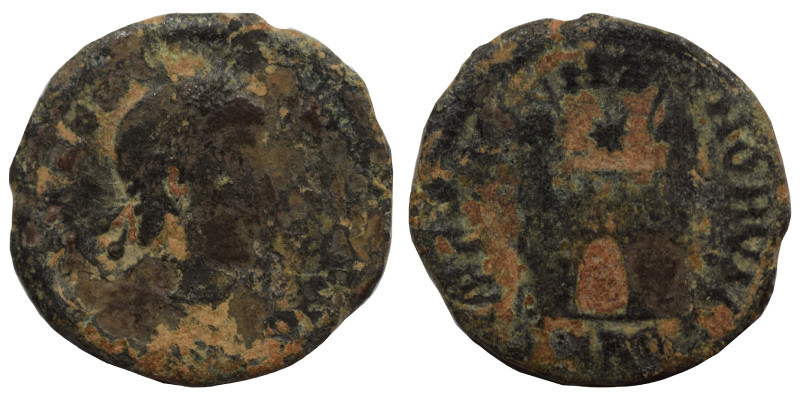 Flavius Victor (?), 387-388. Follis (bronze, 1.17 g, 14 mm), Aquileia. DN FL VIC...