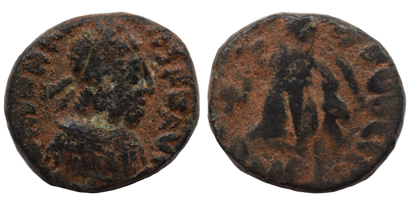 Johannes, usurper, 423-425. Ae (bronze, 1.38 g, 12 mm), Rome. D N IOHANNES P F A...