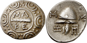 (187-168 a.C.). Macedonia. Anfípolis. Tetróbolo. (S. 1387 var) (CNG. III, 324). Acuñada bajo Filipo V o Perseo. 2,45 g. MBC+.