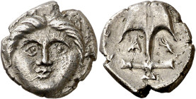 (410-323 a.C.). Tracia. Apolonia Póntica. Dióbolo. (S. 1657) (CNG. III, 1315). 1,13 g. EBC-.