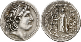 Imperio Seléucida. Antíoco VII, Euergetes (138-129 a.C.). Antioquía ad Orontem. Tetradracma. (S. 7092 var) (CNG. IX, 1067d). 16,12 g. MBC+/MBC.