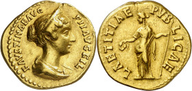 (148-152 d.C.). Faustina junior. Áureo. (Spink 4692) (Co. 156) (RIC. 506c) (Calicó 2069). Buen ejemplar. 7,15 g. EBC-.